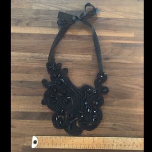 Black Bib-style Necklace